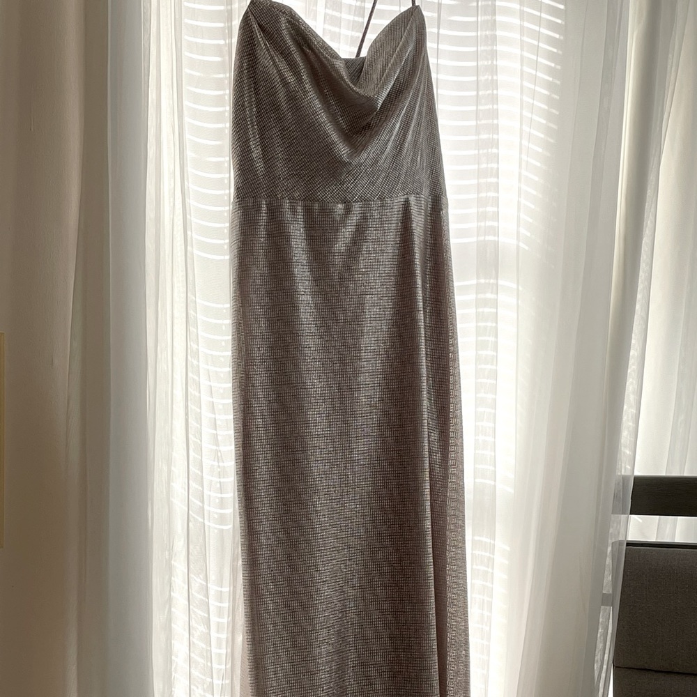 Beautiful champagne/silver brides maid dress. Worn once